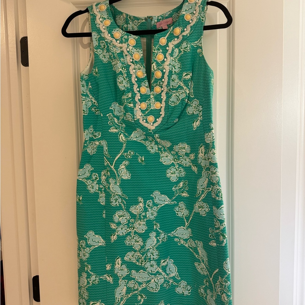 Floral Green Sleeveless Dress